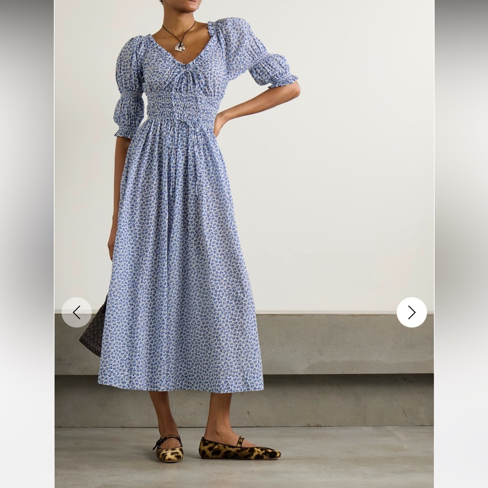 DOEN Ischia in blue floral print cotton- voile